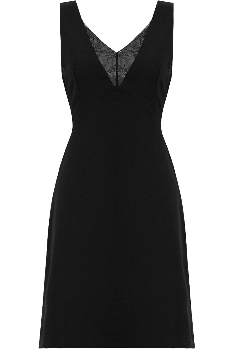 Black Midi Dress with Lace Side Panel 4EVER STUNNING