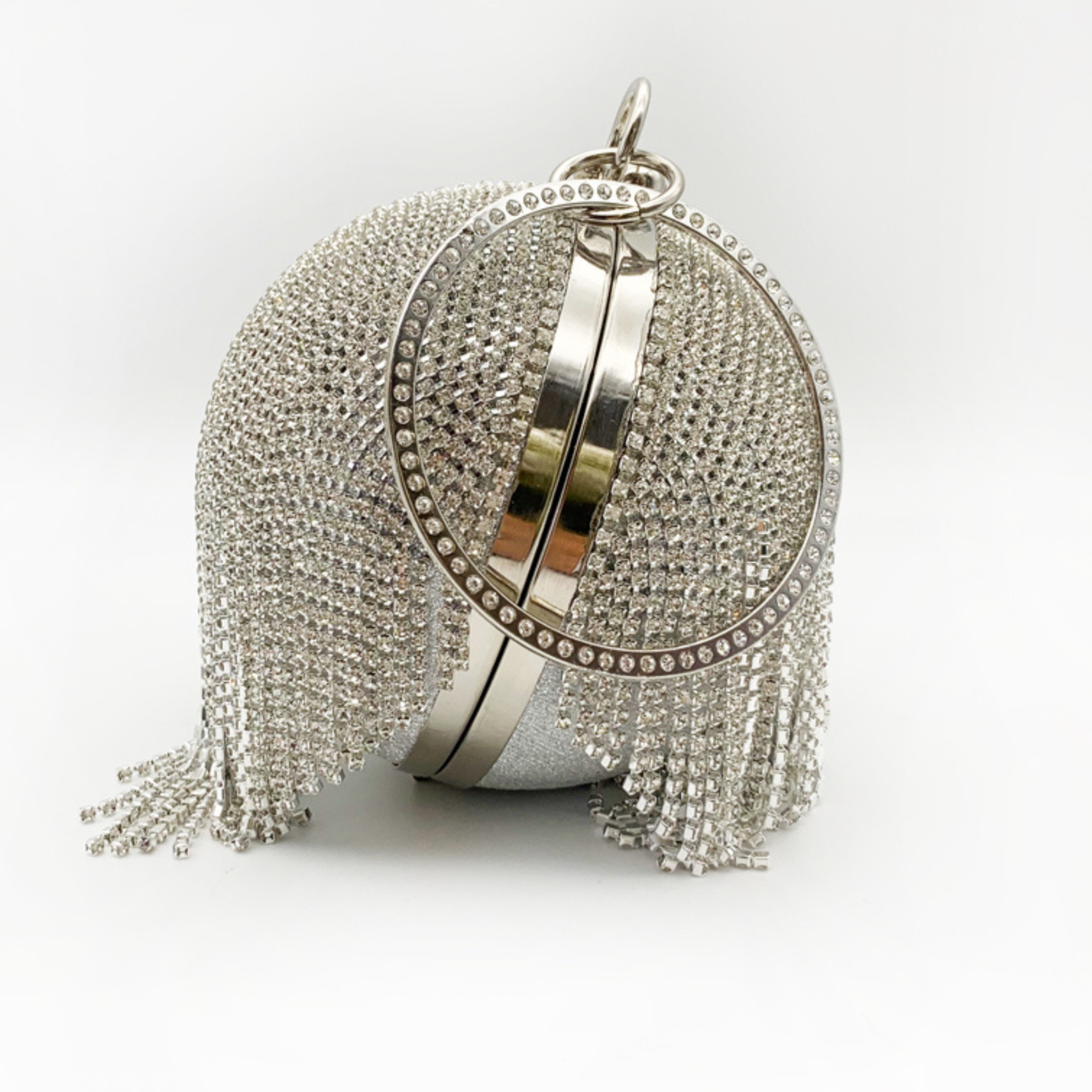 Diamante tasseled clutch bag. 